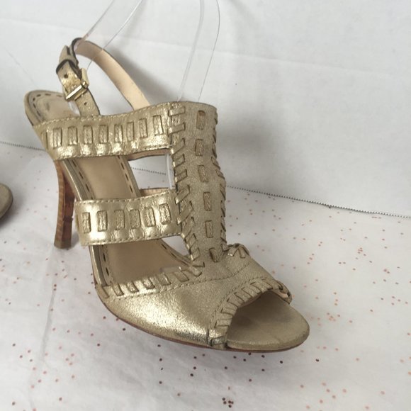 Coach Gold Caged Ankle Strap Sandal - 8.5 M EUC! - Picture 5 of 8